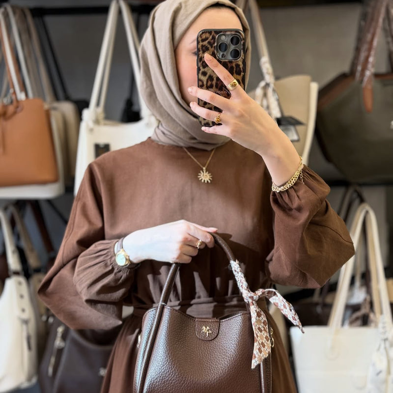 Nas Bag Fularlı Mini Boy El ve Çapraz Çanta - 1466 - 7