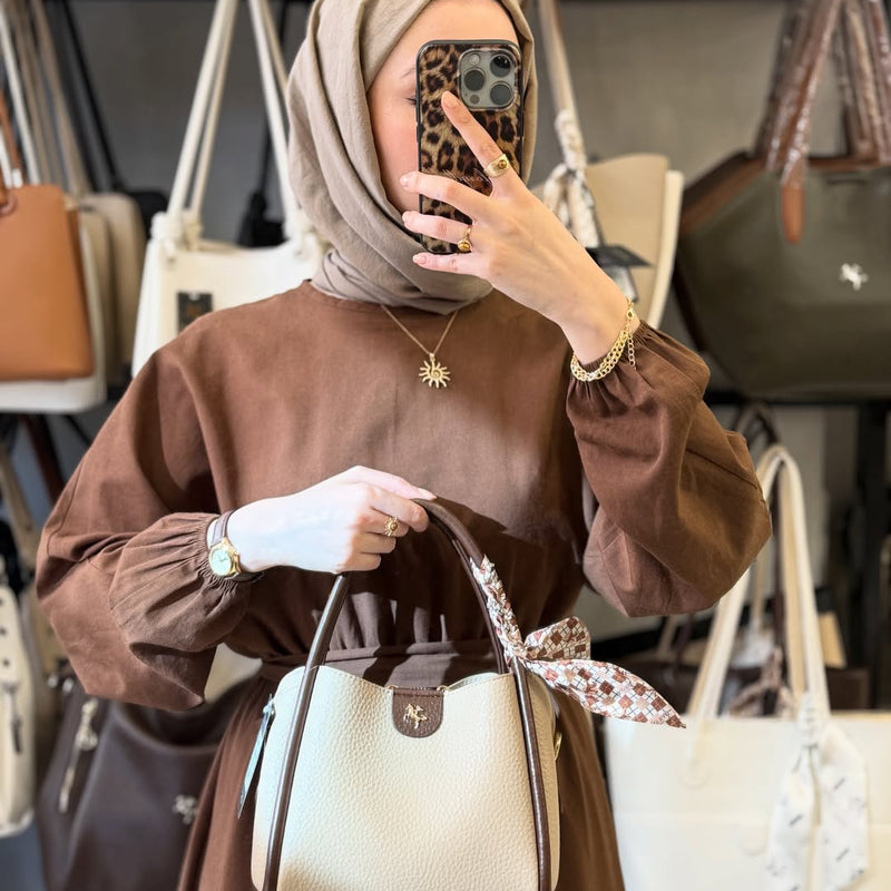 Nas Bag Fularlı Mini Boy El ve Çapraz Çanta - 1466 - 20