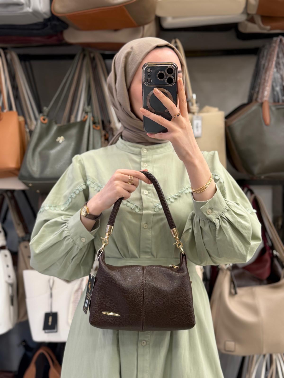 Nas Bag Kahve Kadın Mini Omuz ve Çapraz Çanta - 1469