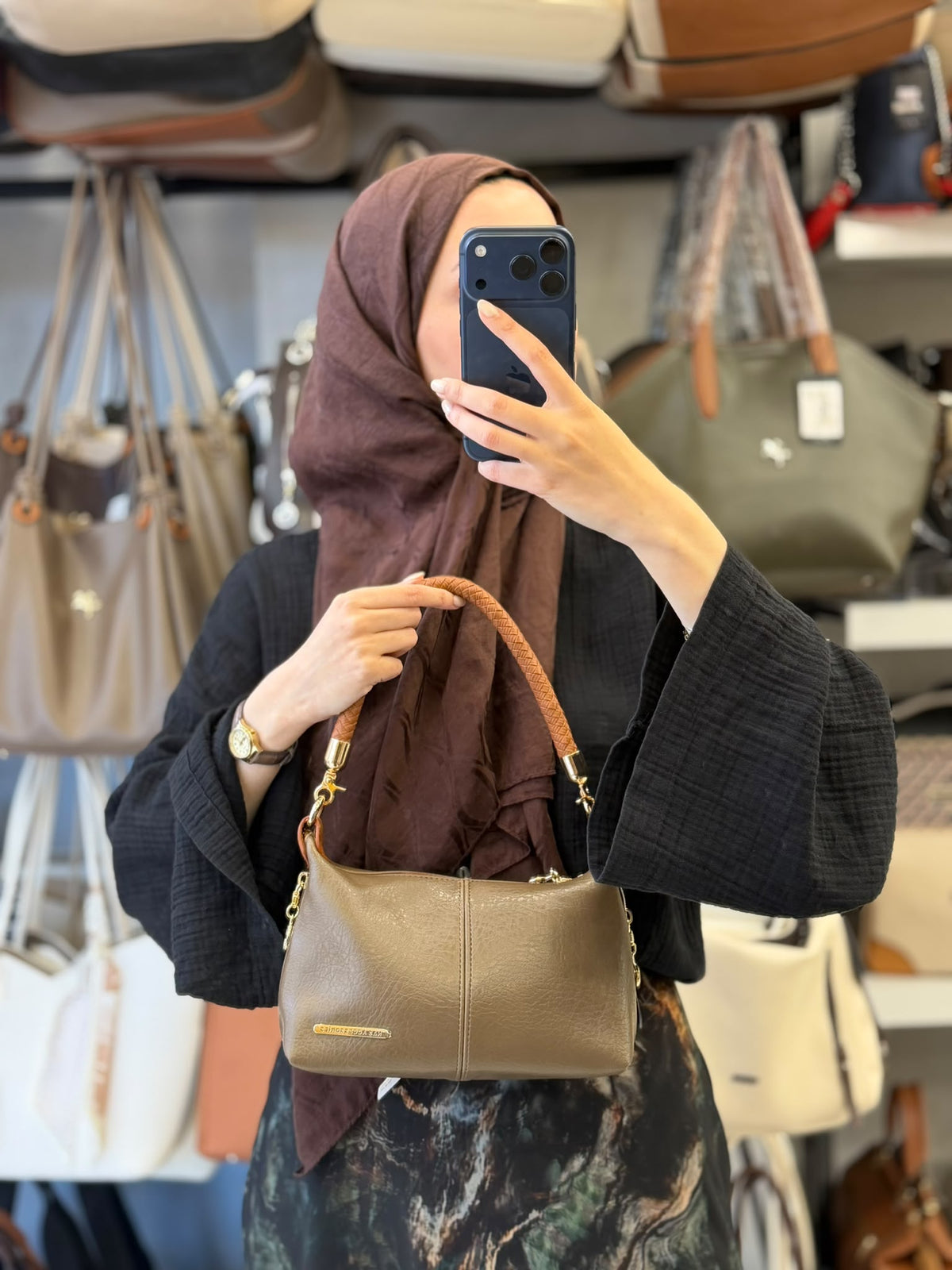 Nas Bag Vizon Taba Kadın Mini Omuz ve Çapraz Çanta - 1469
