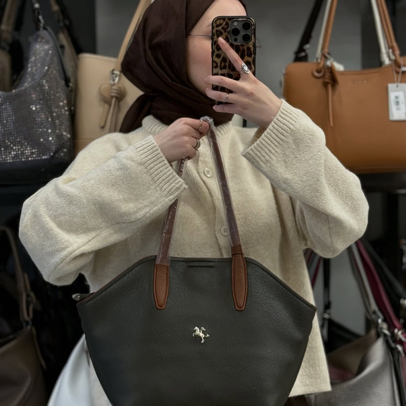 Nas Bag Yumuşak Dokulu & Çok Bölmeli El ve Omuz Çantası - 1486 - 9