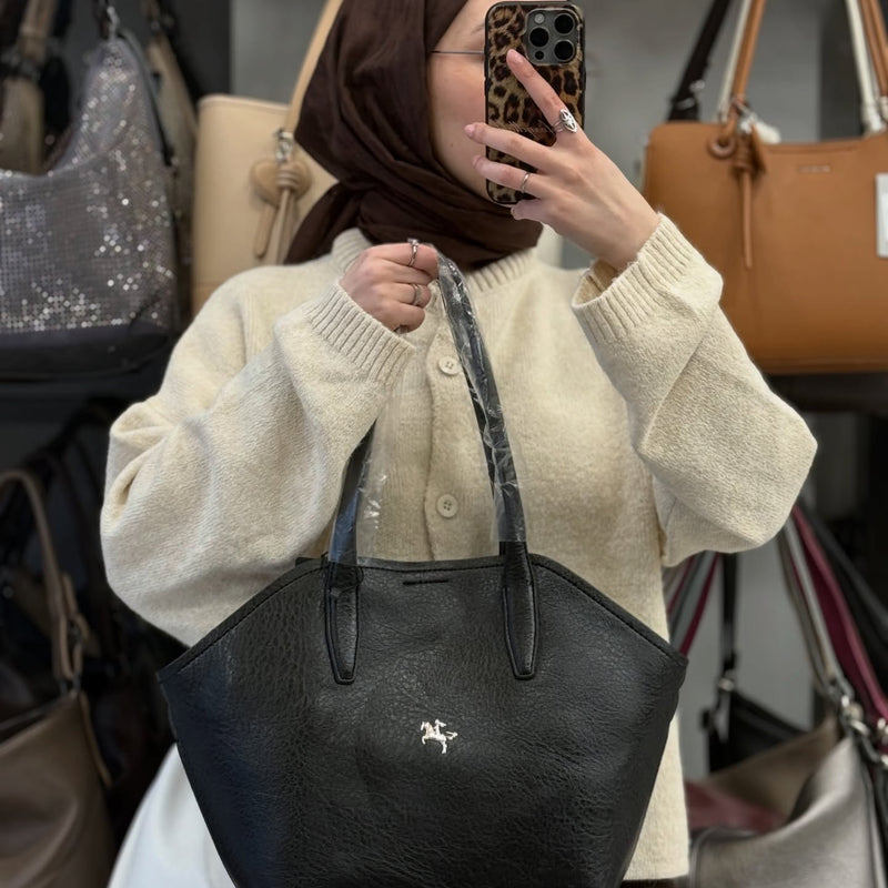 Nas Bag Yumuşak Dokulu & Çok Bölmeli El ve Omuz Çantası - 1486 - 7