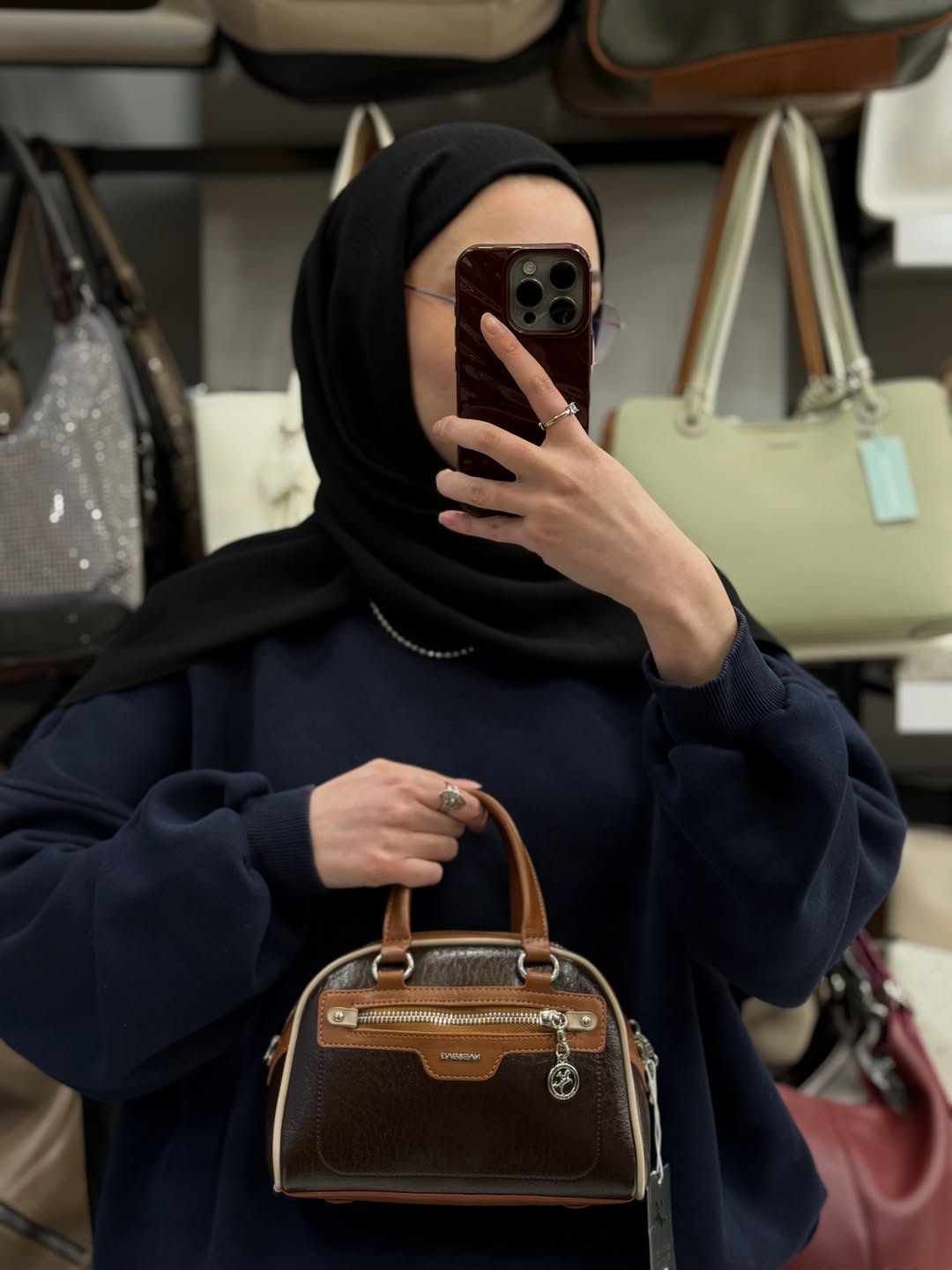 NASBAG Yumuşak Dokulu Fermuarlı Kadın El ve Omuz Çantası - 1494