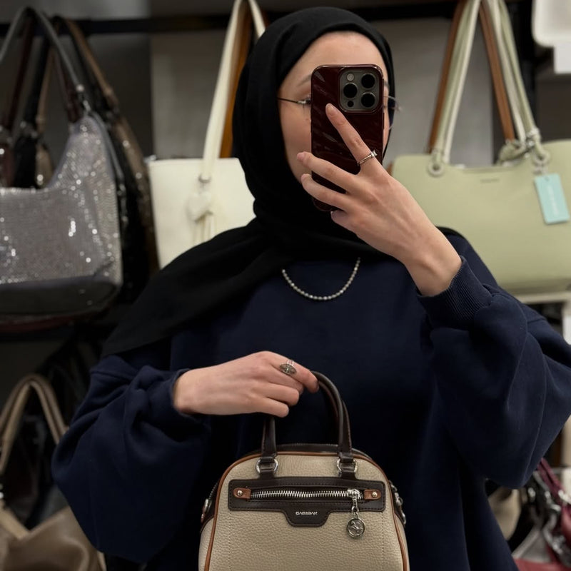 NASBAG Yumuşak Dokulu Fermuarlı Kadın El ve Omuz Çantası - 1494 - 32