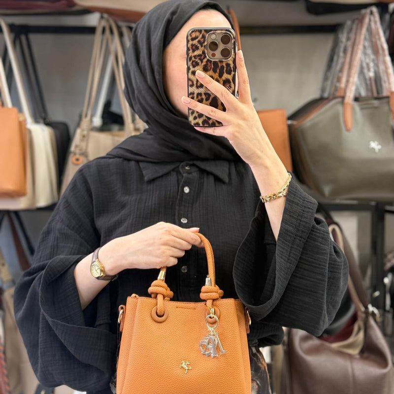 Nas Bag Kadın Charmlı Mini El ve Çapraz Çanta - 1498 - 44