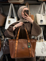 Nas Bag Taba Kadın Extra Büyük Omuz Çantası ve Spor Çantası - 1508