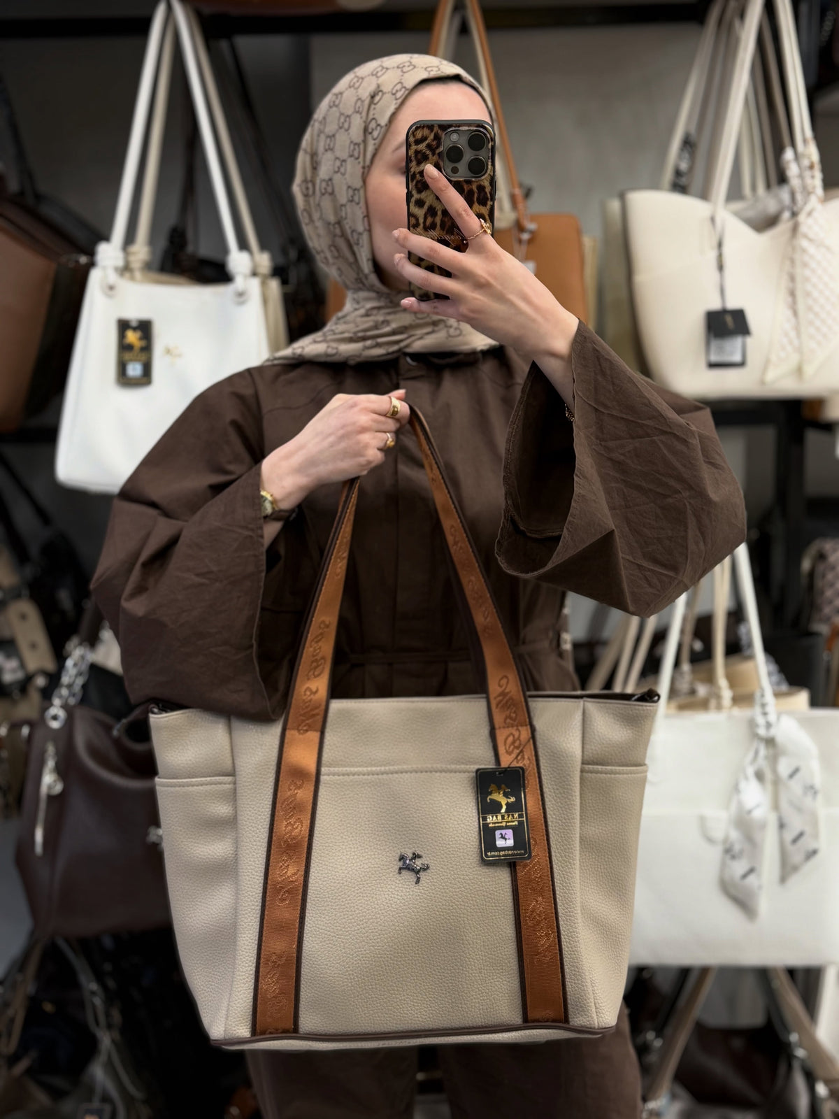Nas Bag Kum Kahve Kadın Extra Büyük Omuz Çantası ve Spor Çantası - 1508