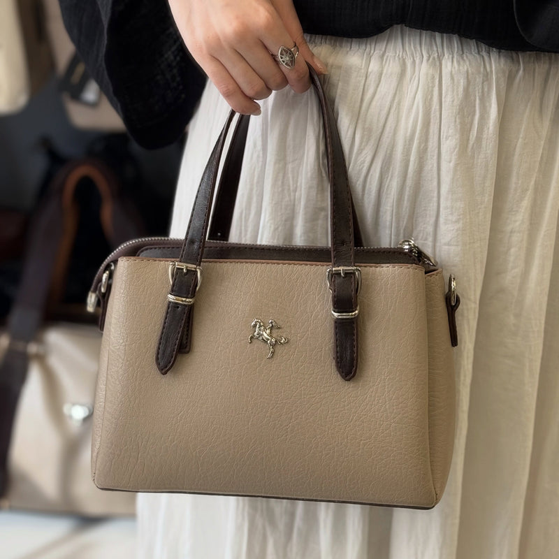 Nas Bag Kum Kahve  Kemer Detaylı Kadın Çantası - 1510