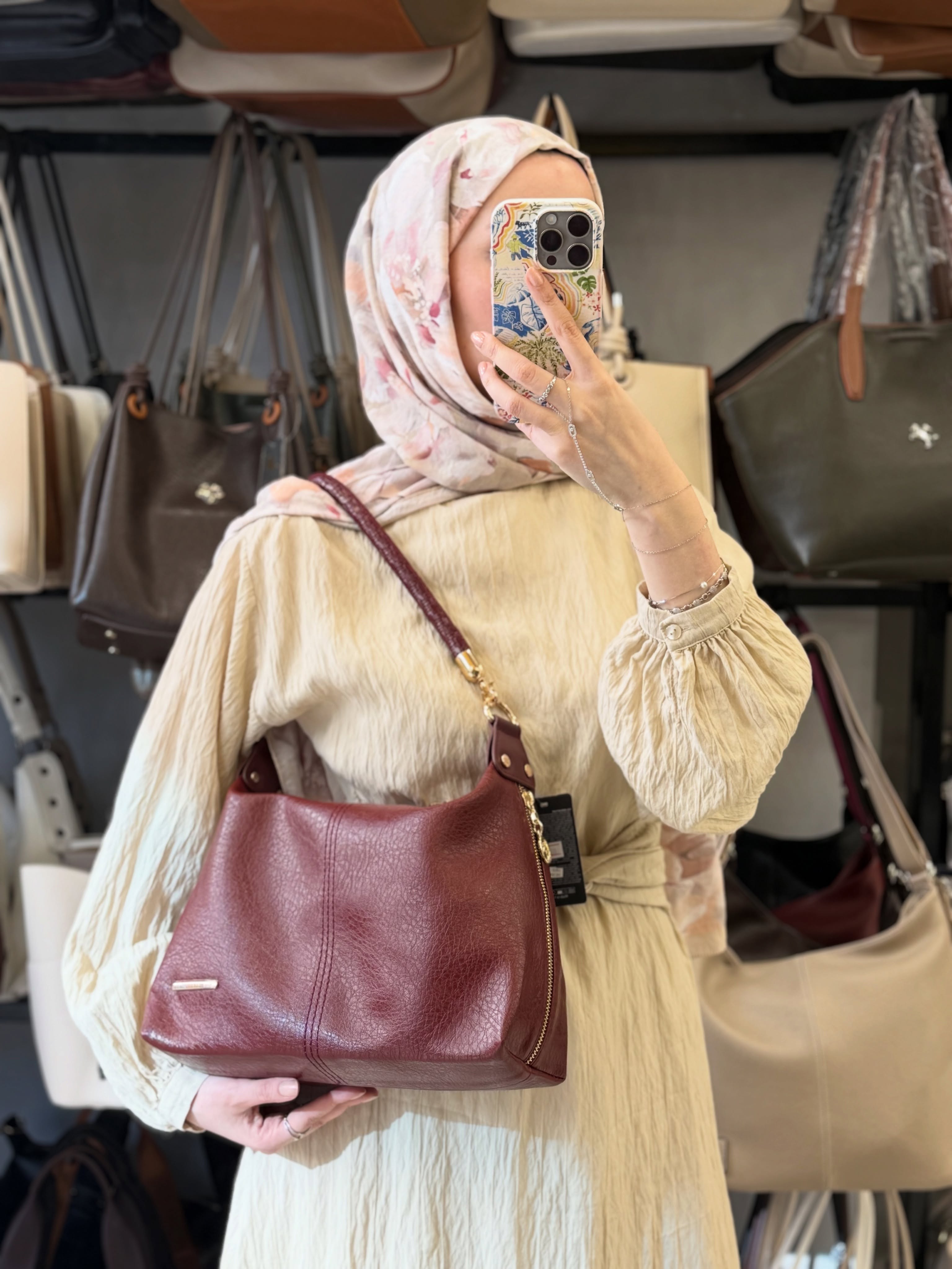 Nas Bag Kadın Bordo Şık Örgülü Askılı Omuz ve Çapraz Çanta - 1515
