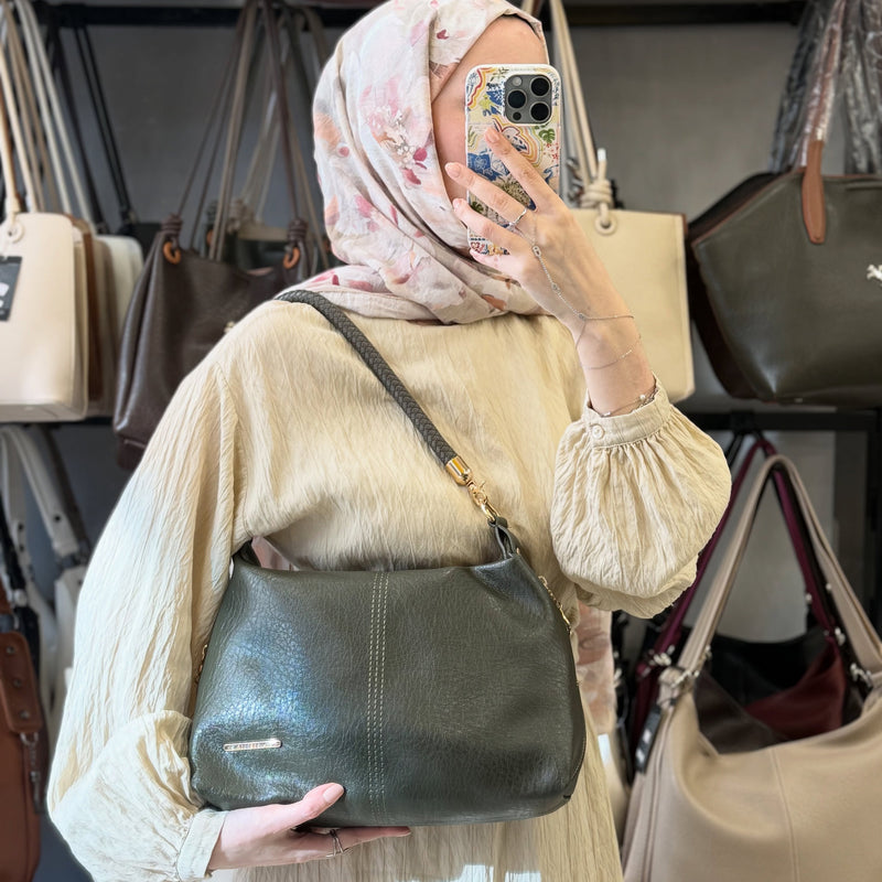 Nas Bag Kadın Şık Örgülü Askılı Omuz ve Çapraz Çanta - 1515 - 13