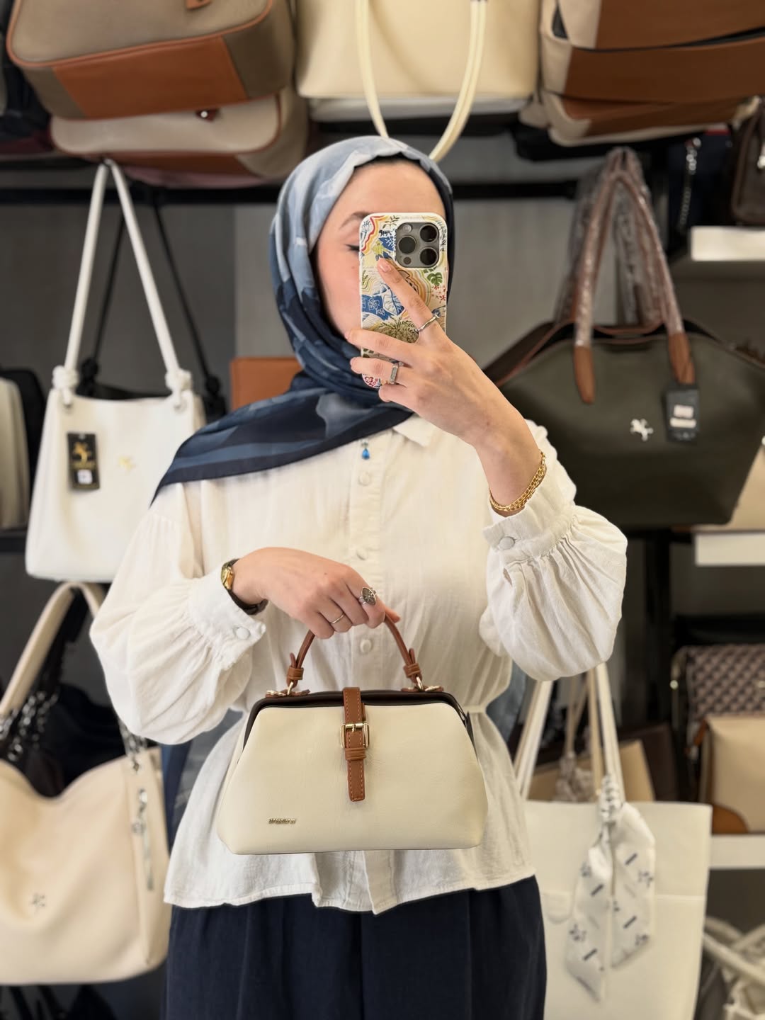 Nas Bag Krem Bölmeli Kadın Kol ve El Çantası - 1516