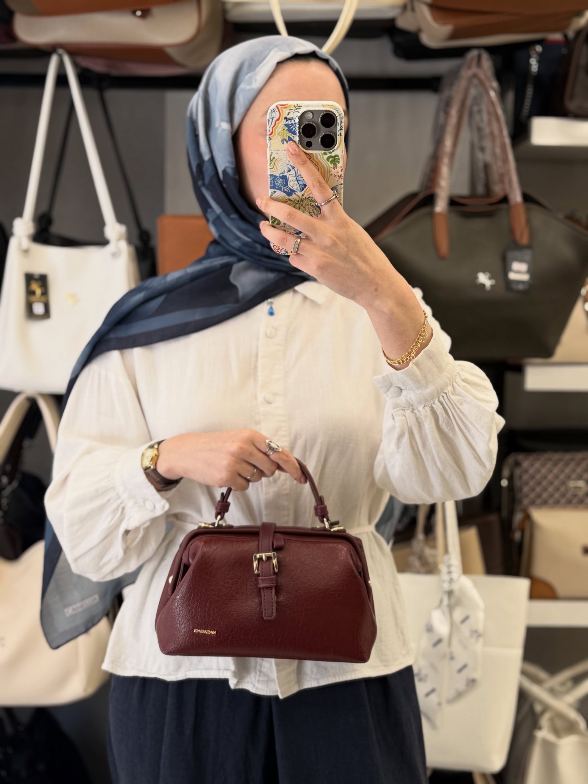 Nas Bag Bordo Bölmeli Kadın Kol ve El Çantası - 1516