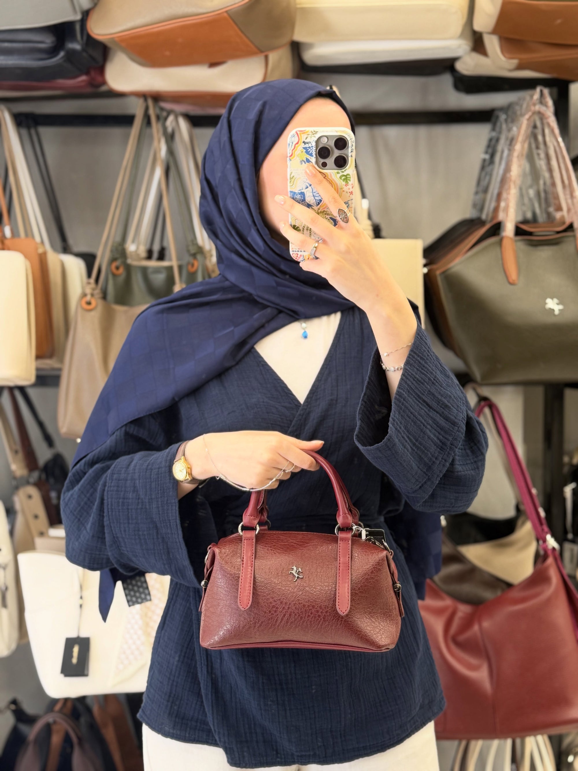 Nas Bag Bordo Kadın El ve Omuz Çantası - 1521