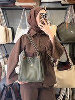 Nas Bag Kadın 2 li Set Haki Omuz ve Çapraz Çanta - 1524