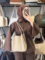 Nas Bag Kadın 2 li Set Kum Omuz ve Çapraz Çanta - 1524