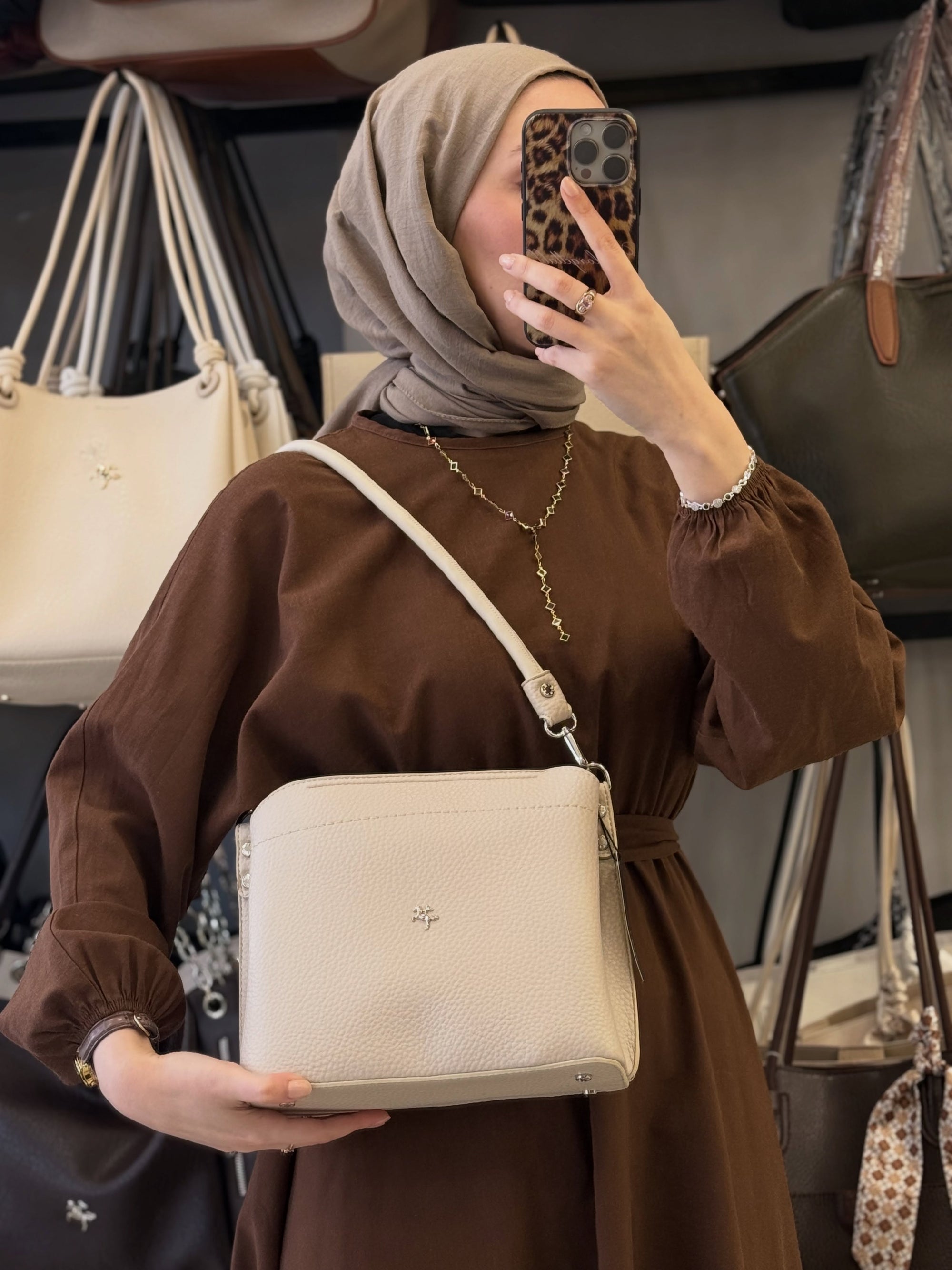 Nas Bag Krem Omuz ve Çapraz Çanta - 1533