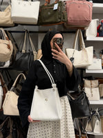 Nas Bag Kadın 2 li Set Beyaz Omuz ve Çapraz Çanta - 1524