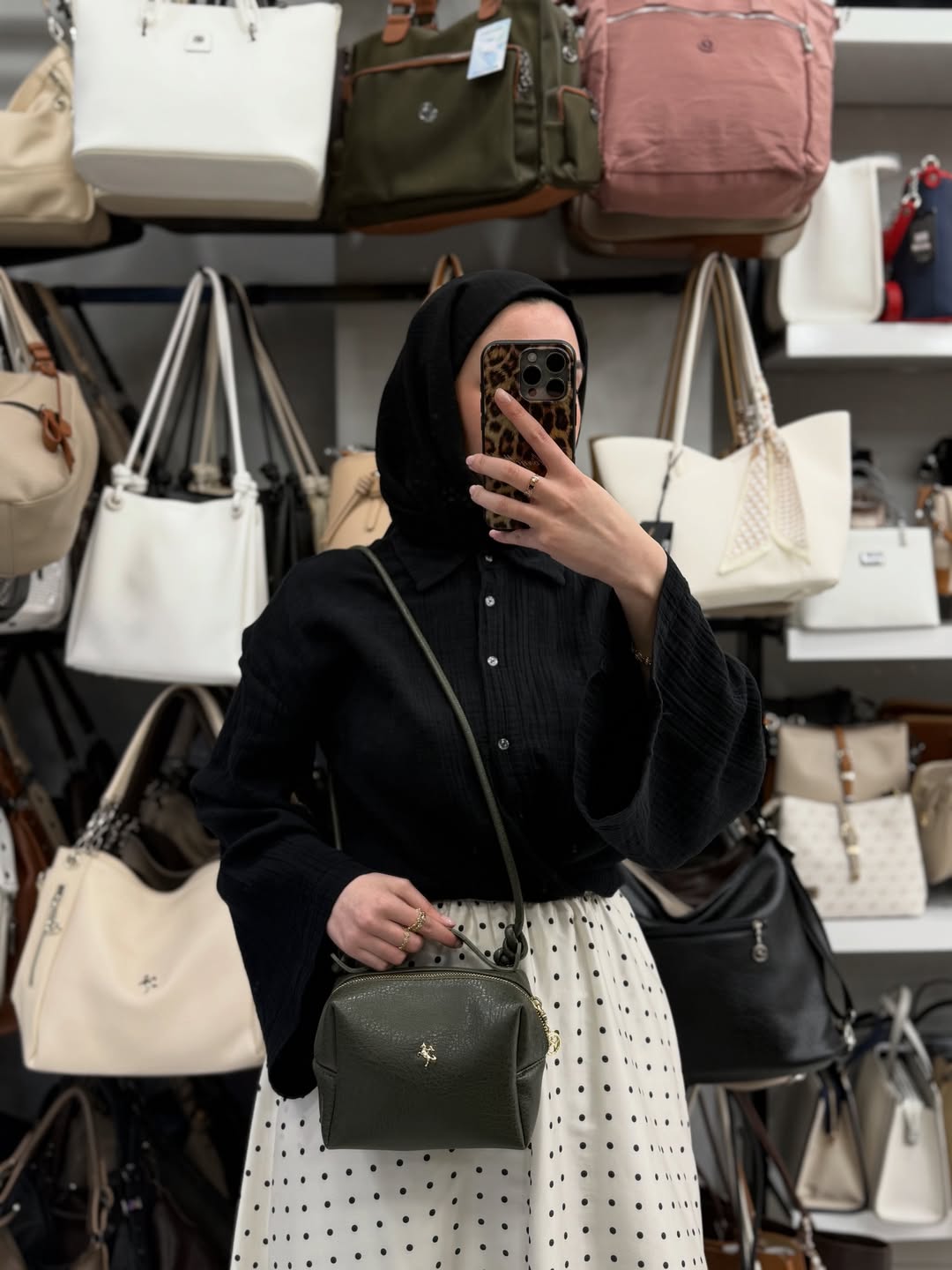 Nas Bag Kadın 2 li Set Haki Omuz ve Çapraz Çanta - 1524