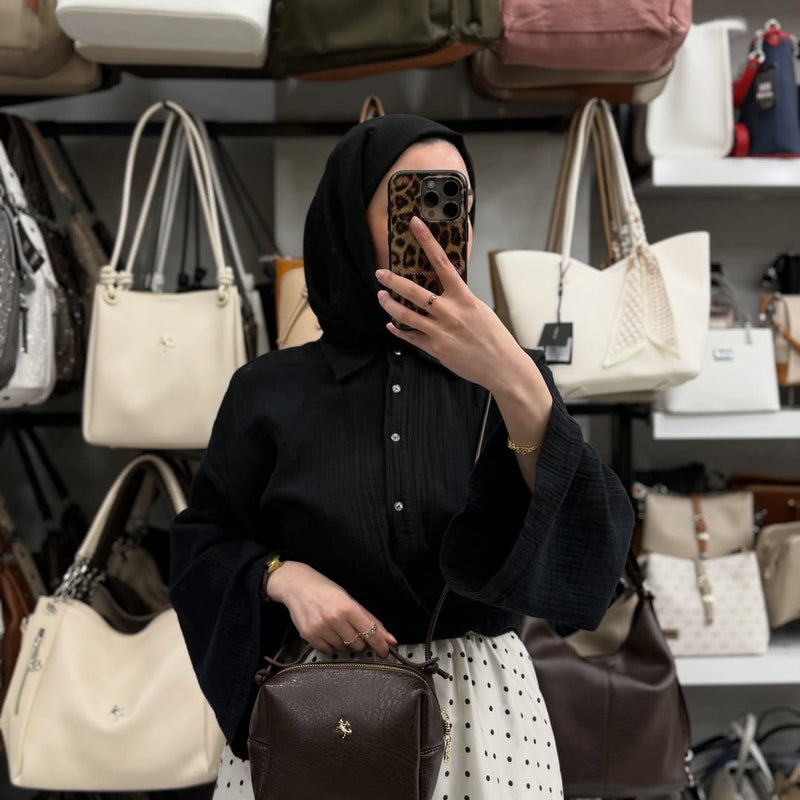 Nas Bag Kadın 2 li Set Kahverengi Omuz ve Çapraz Çanta - 1524 - 5