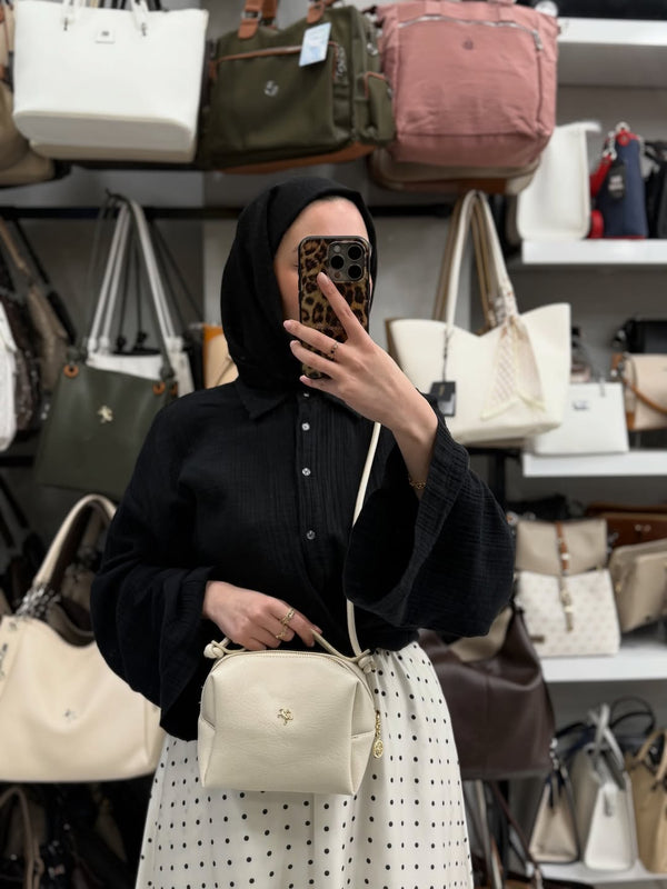 Nas Bag Kadın 2 li Set Krem Omuz ve Çapraz Çanta - 1524