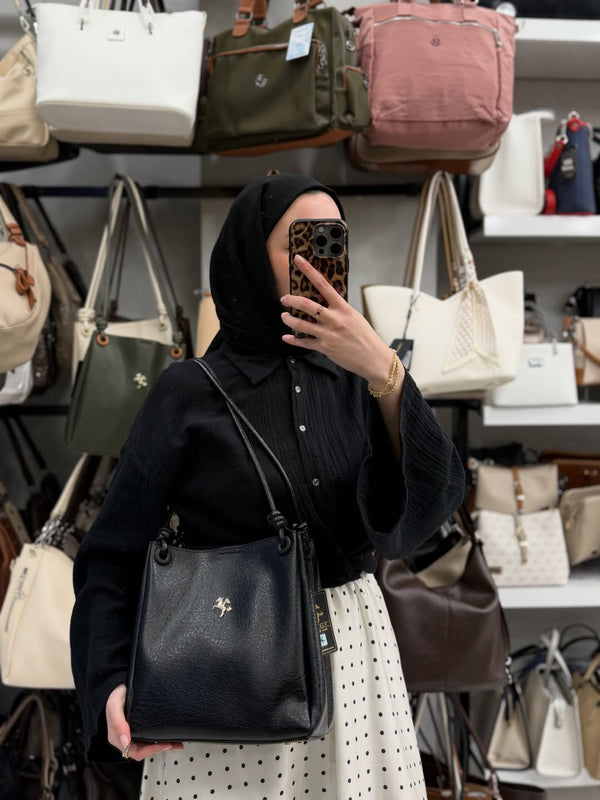Nas Bag Kadın 2 li Set Siyah Omuz ve Çapraz Çanta - 1524