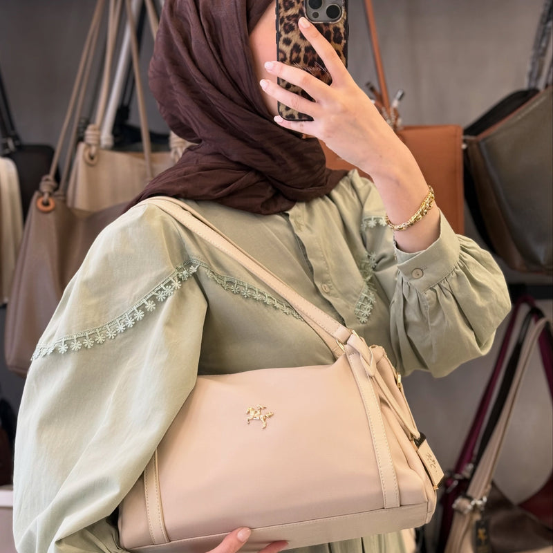 NASBAG Ultra Soft Krem Calven Omuz Çantası - 1538 - 4