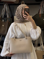 Nas Bag Kum Klasik 3 Bölmeli Kadın Omuz Çantası - 1540