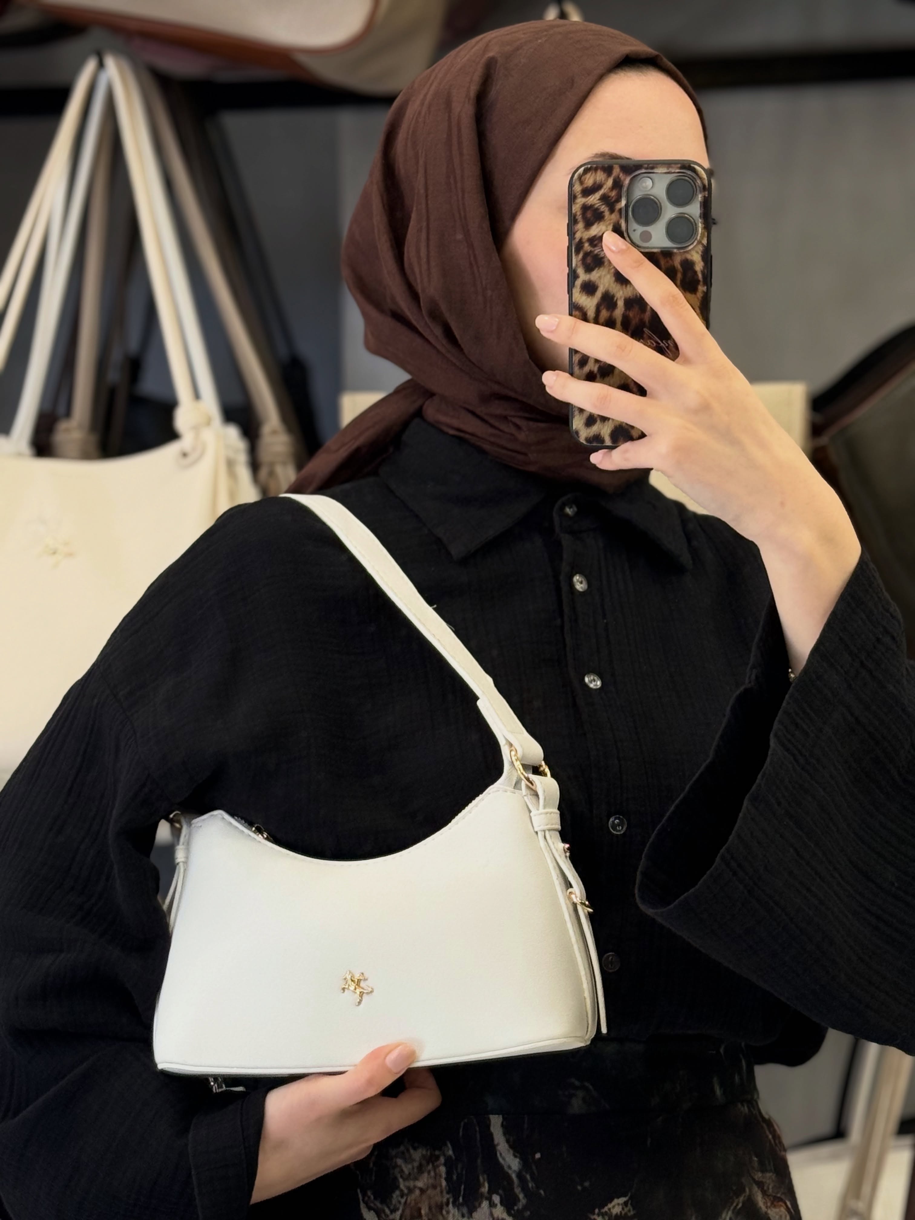 Nas Bag Minimalist Deri Askılı Baget & Çapraz Omuz Çantası - 1549