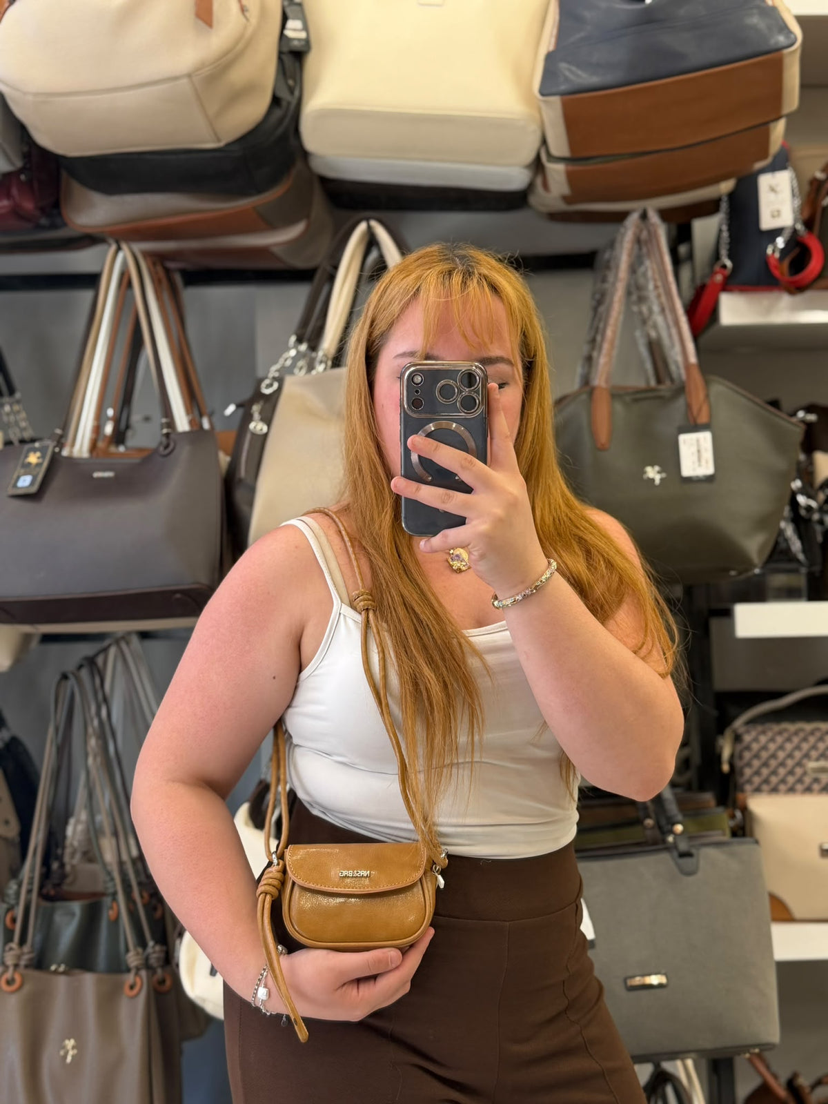 Nas Bag Camel Divora Mini Ayarlanabilir Askılı Çapraz Çanta - 1563