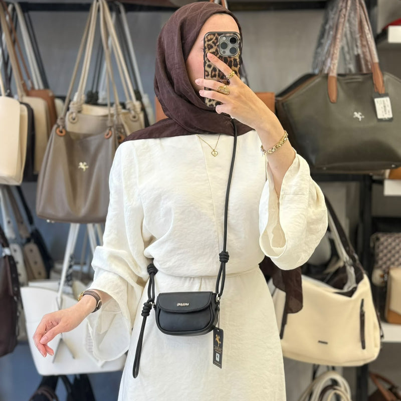 Nas Bag Siyah Mini Ayarlanabilir Askılı Çapraz Çanta - 1563 - 1
