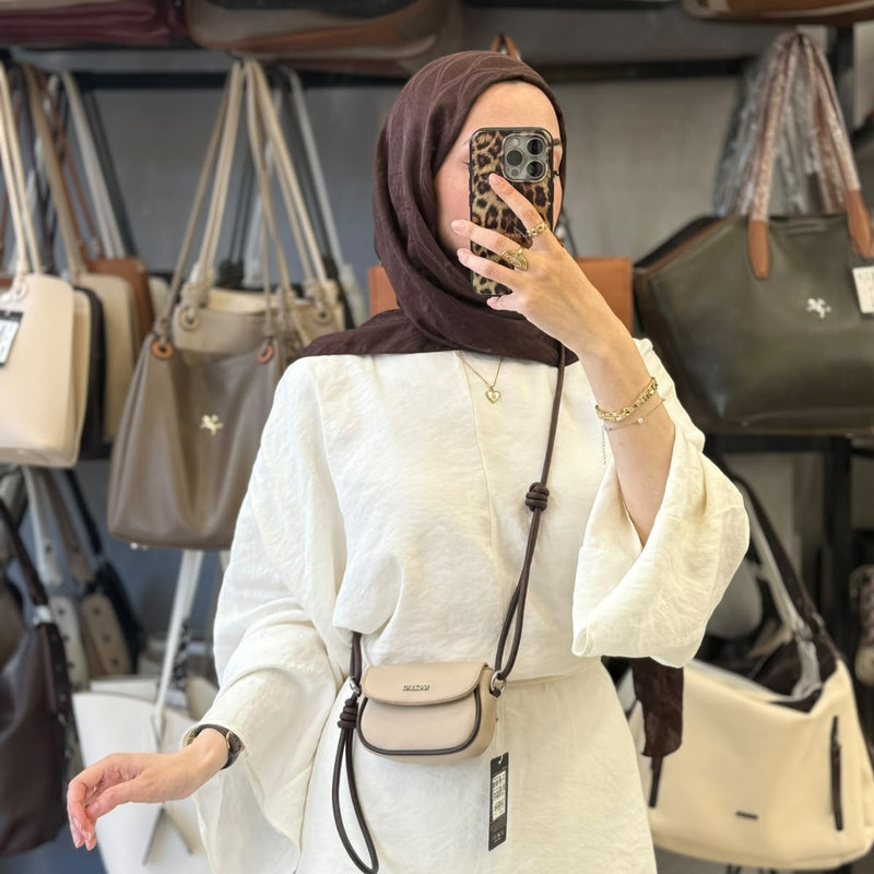 Nas Bag Kum Kahve Mini Ayarlanabilir Askılı Çapraz Çanta - 1563