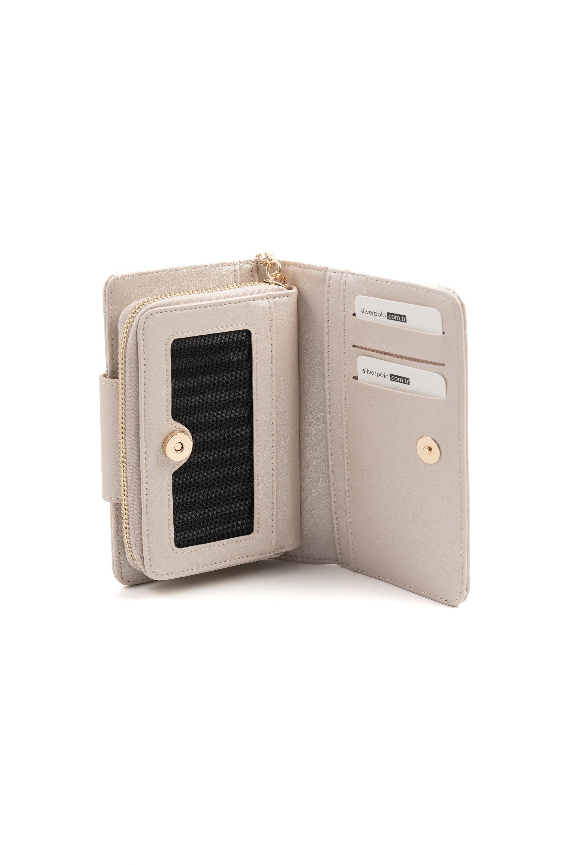 Silver & Polo Bej - S.Bej SP1202 Kadın Cüzdan & Kartlık