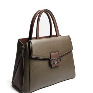 Silver & Polo SP1264 Kadın El Çantası Düz Zeytuni-Kahve