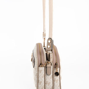 Silver & Polo SP745 Kadın Çapraz Çanta Monogram Bej-Kum
