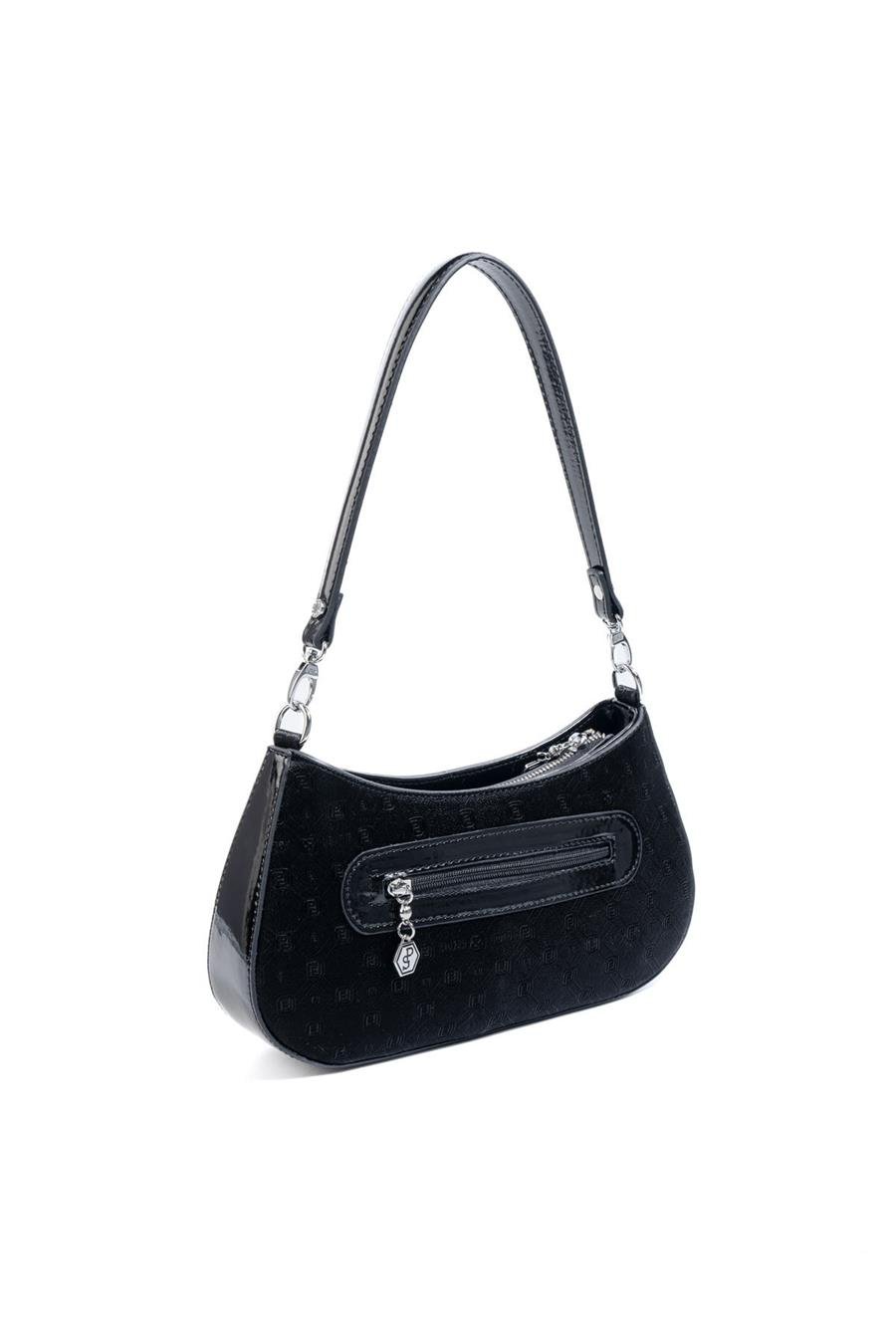 Silver & Polo SP1251 Kadın Omuz Çantası Fashion Siyah-Rugan Siyah