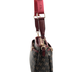 Silver & Polo Kahve Sarı - Bordo SP1184 Kadın Çapraz Çanta