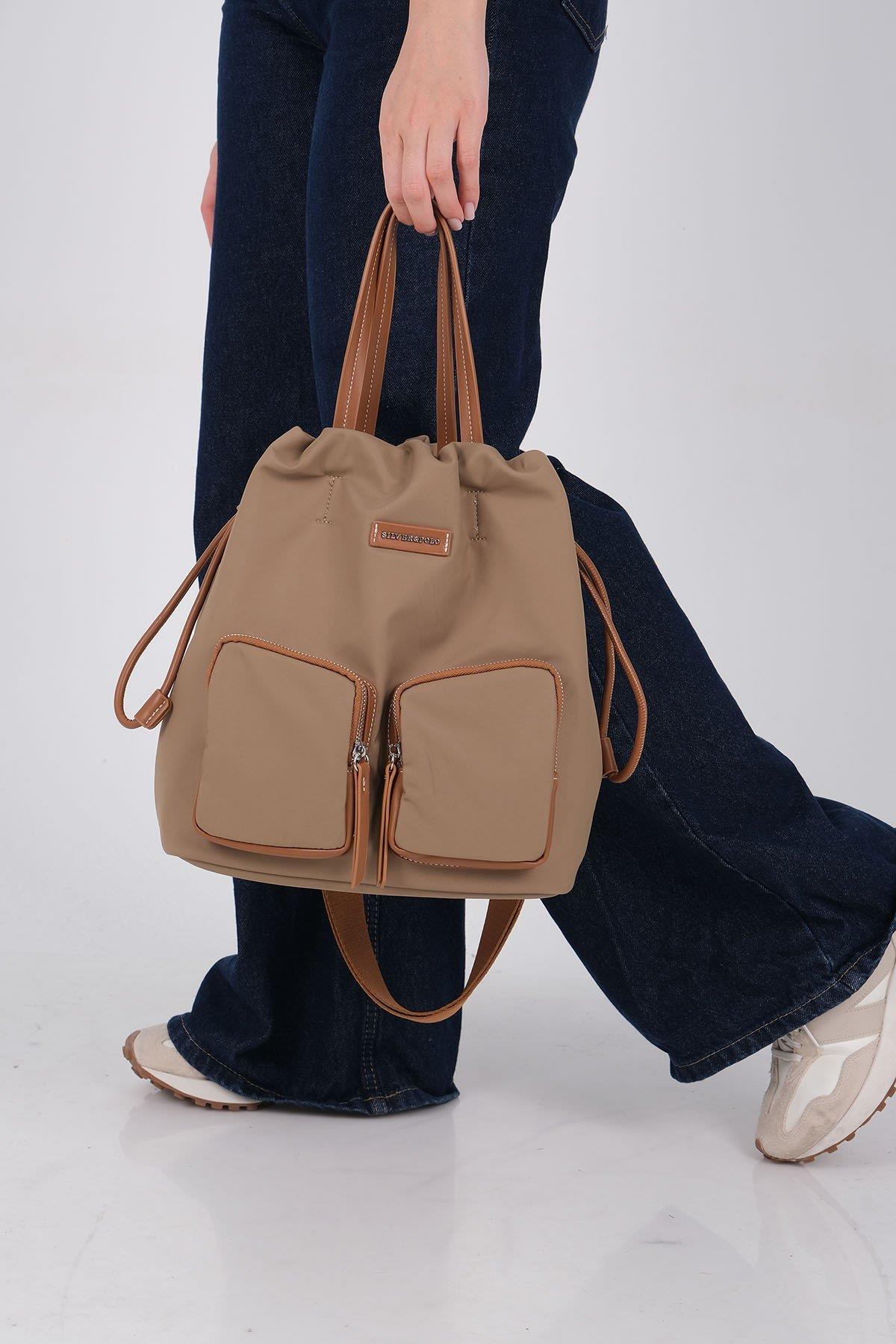 Silver & Polo SP1232 Kadın Sırt Çantası Vizon-Taba