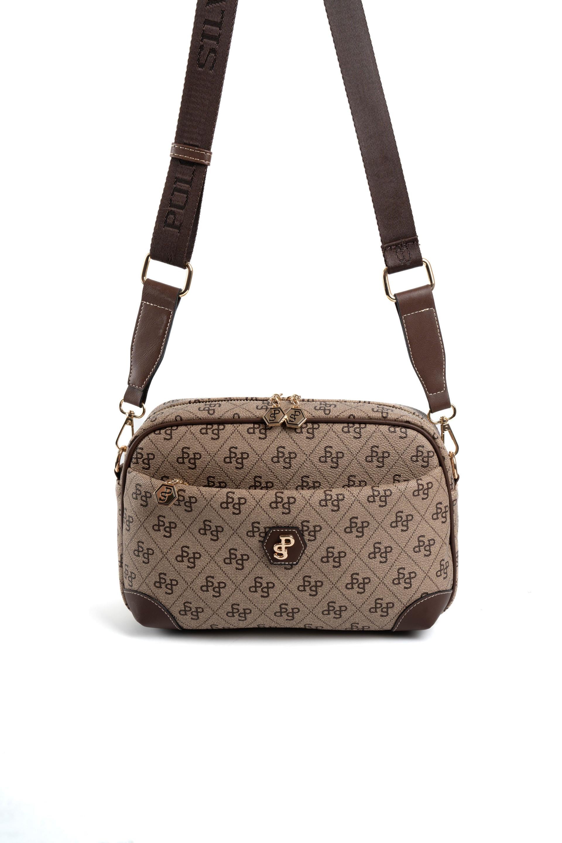 Silver & Polo Koyu Bej - Kahve SP1094 Kadın Çapraz Çanta