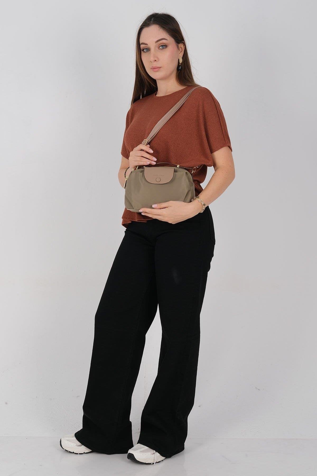 Silver & Polo SP1223 Kadın Çapraz Çanta Yeşil-Kum