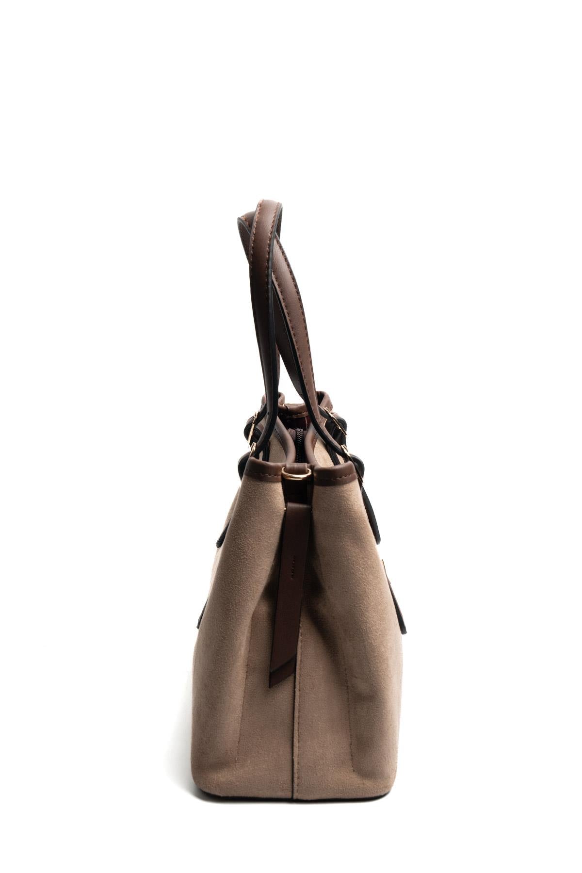 Silver & Polo SP1252 Kadın El Çantası Süet Vizon-Kahve