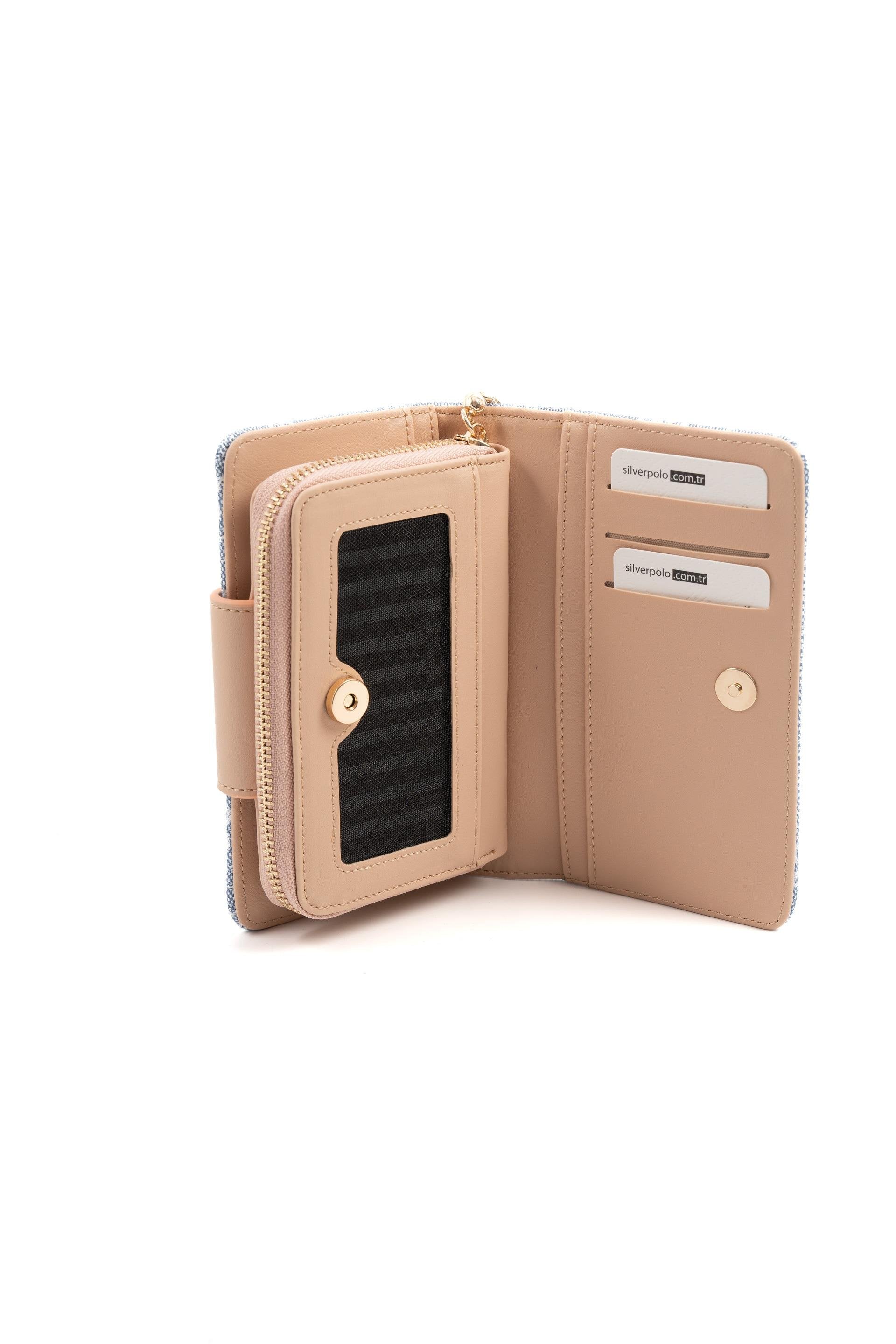 Silver & Polo Mavi - Ten SP1202 Kadın Cüzdan & Kartlık