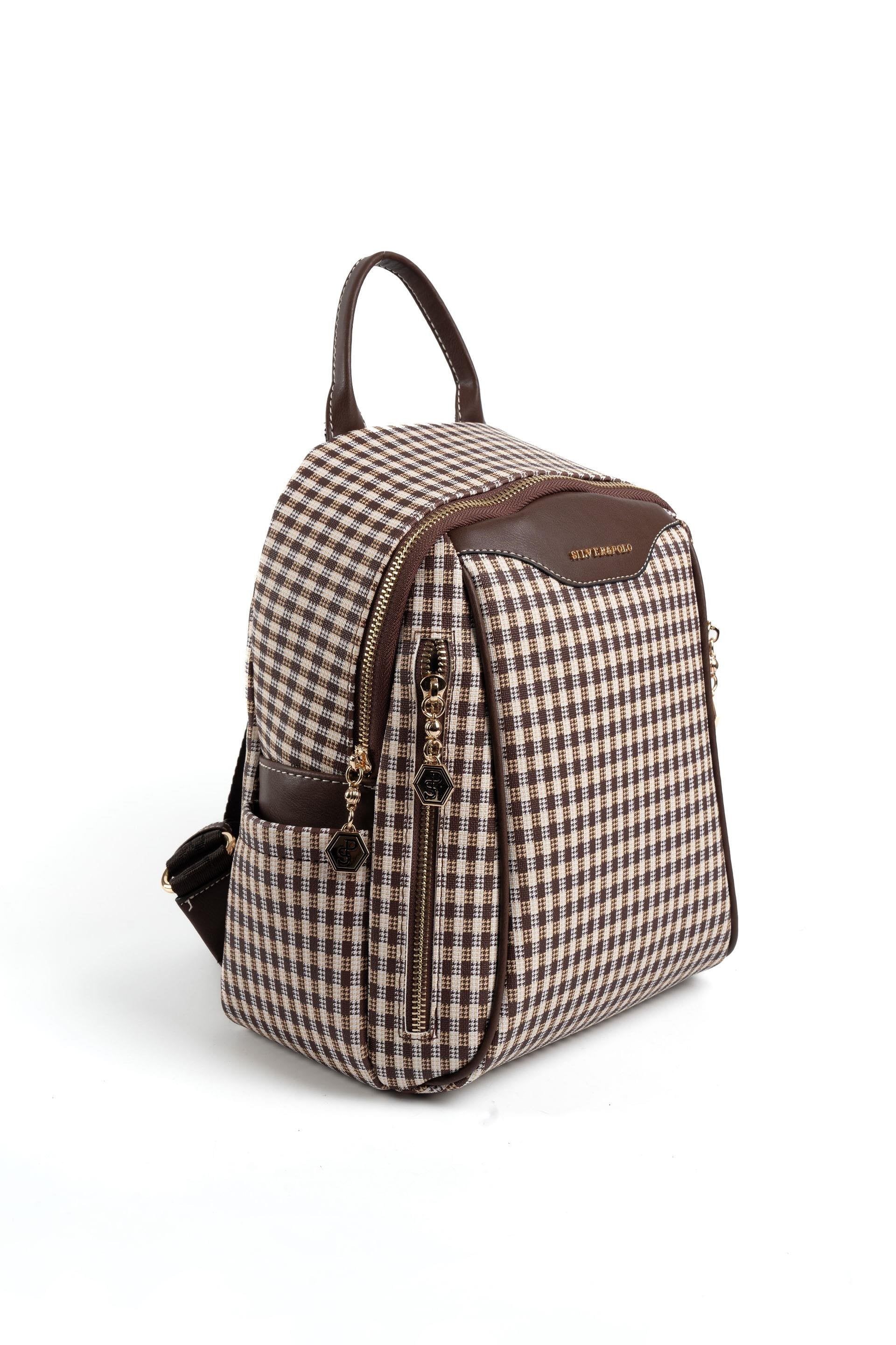Silver & Polo Kahve Sarı - Kahve SP906 Kadın Sırt Çantası