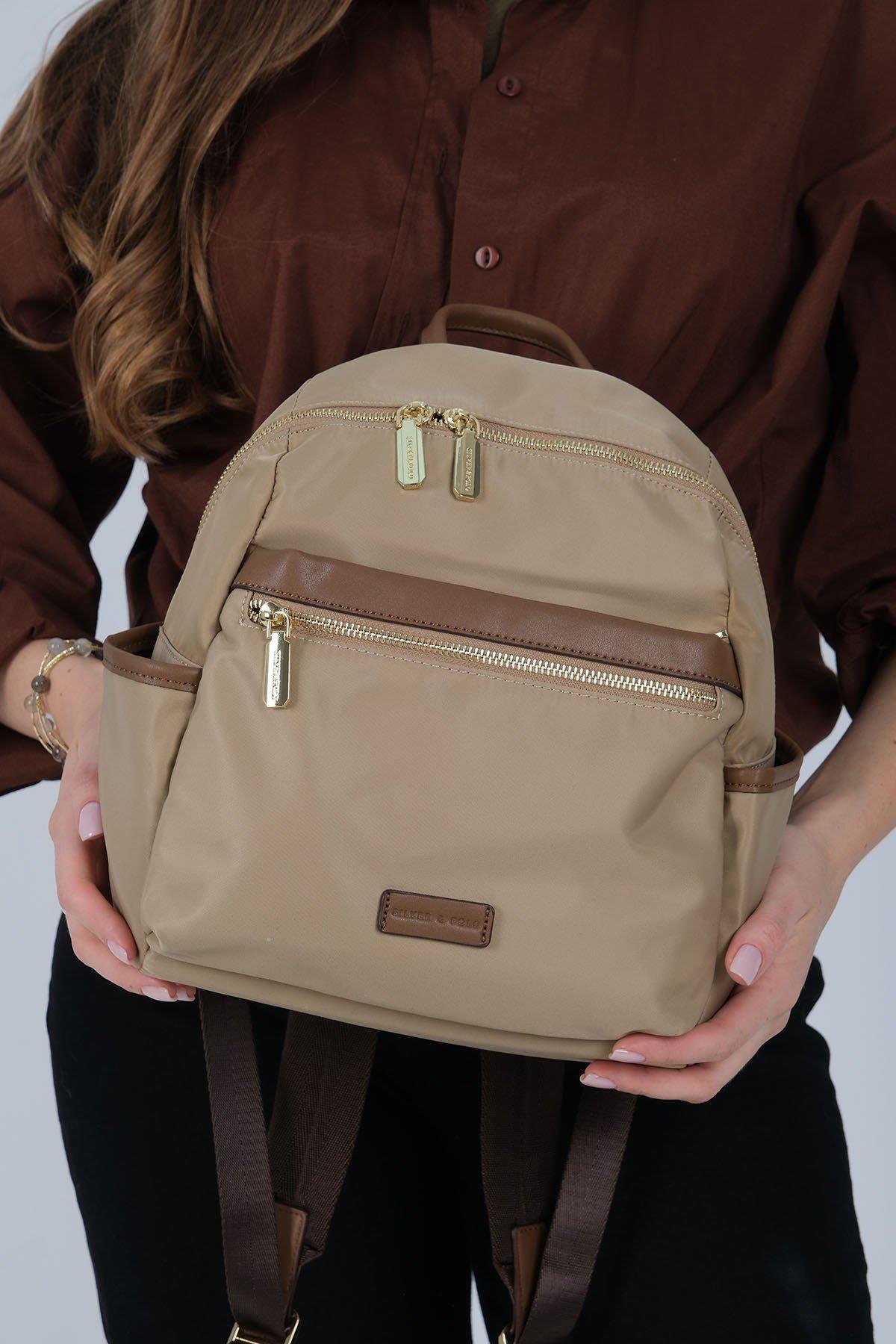 Silver & Polo SP1209 Kadın Sırt Çantası Vizon-Camel