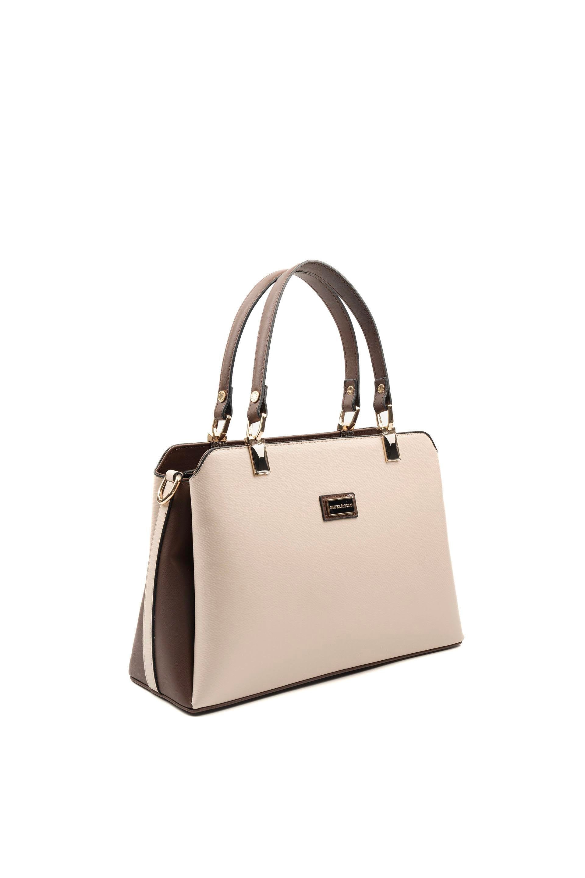 Silver & Polo Bej - Kahve SP972 Kadın El Çantası