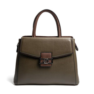 Silver & Polo SP1264 Kadın El Çantası Düz Zeytuni-Kahve