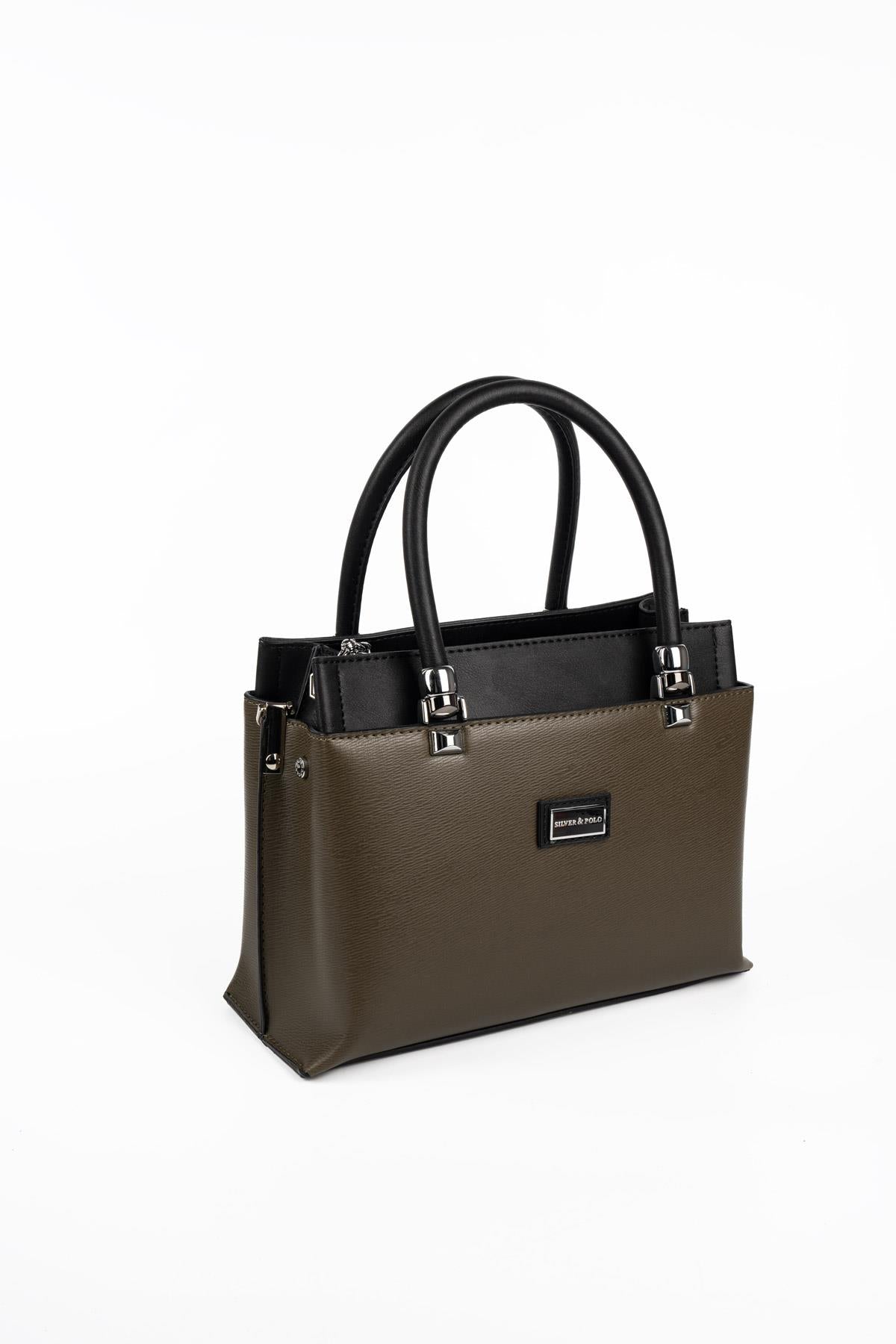 Silver & Polo SP826 Kadın El Çantası Düz Kahve-Vizon