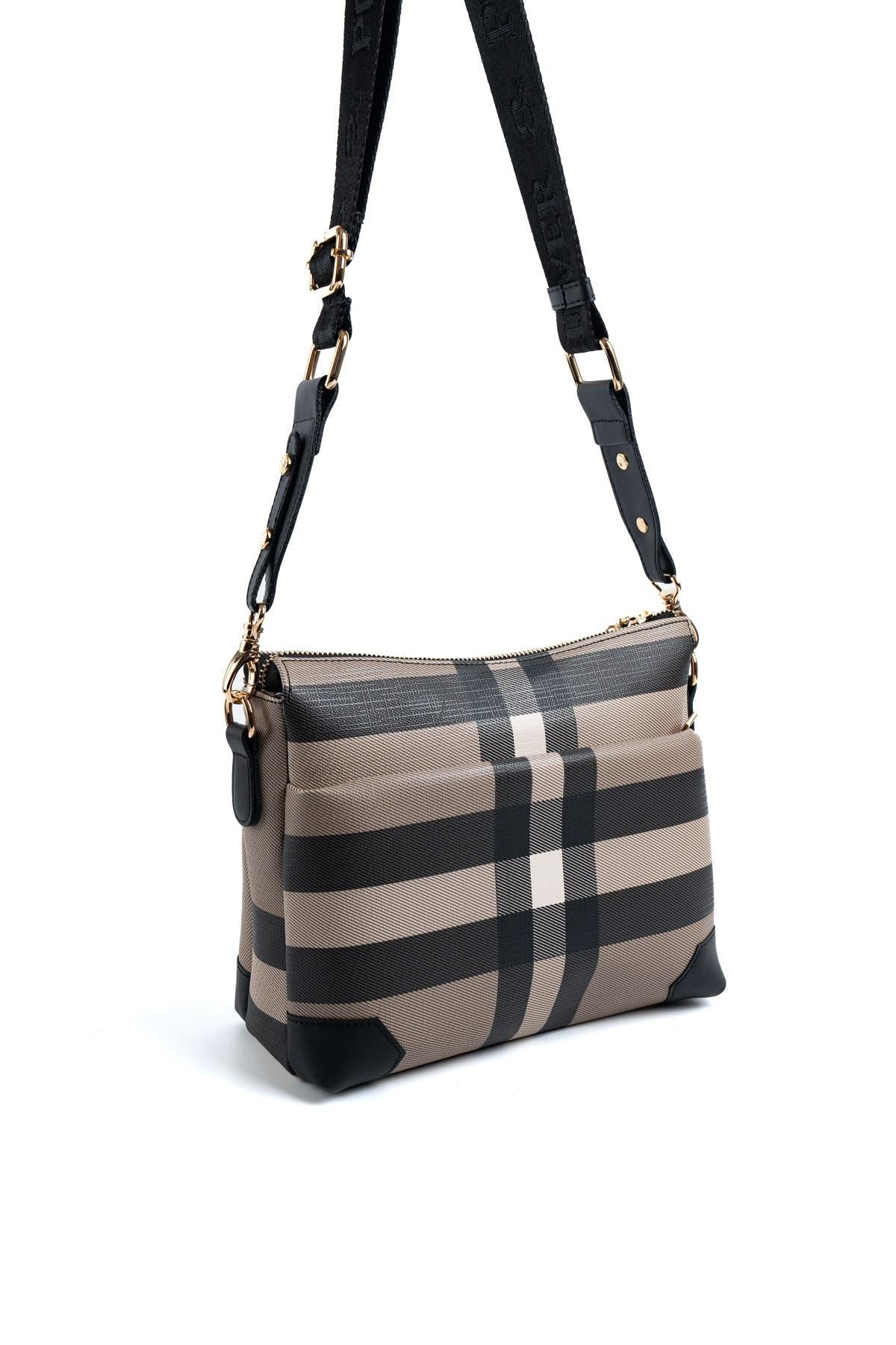 Silver & Polo Kahve - Siyah SP1110 Kadın Çapraz Çanta