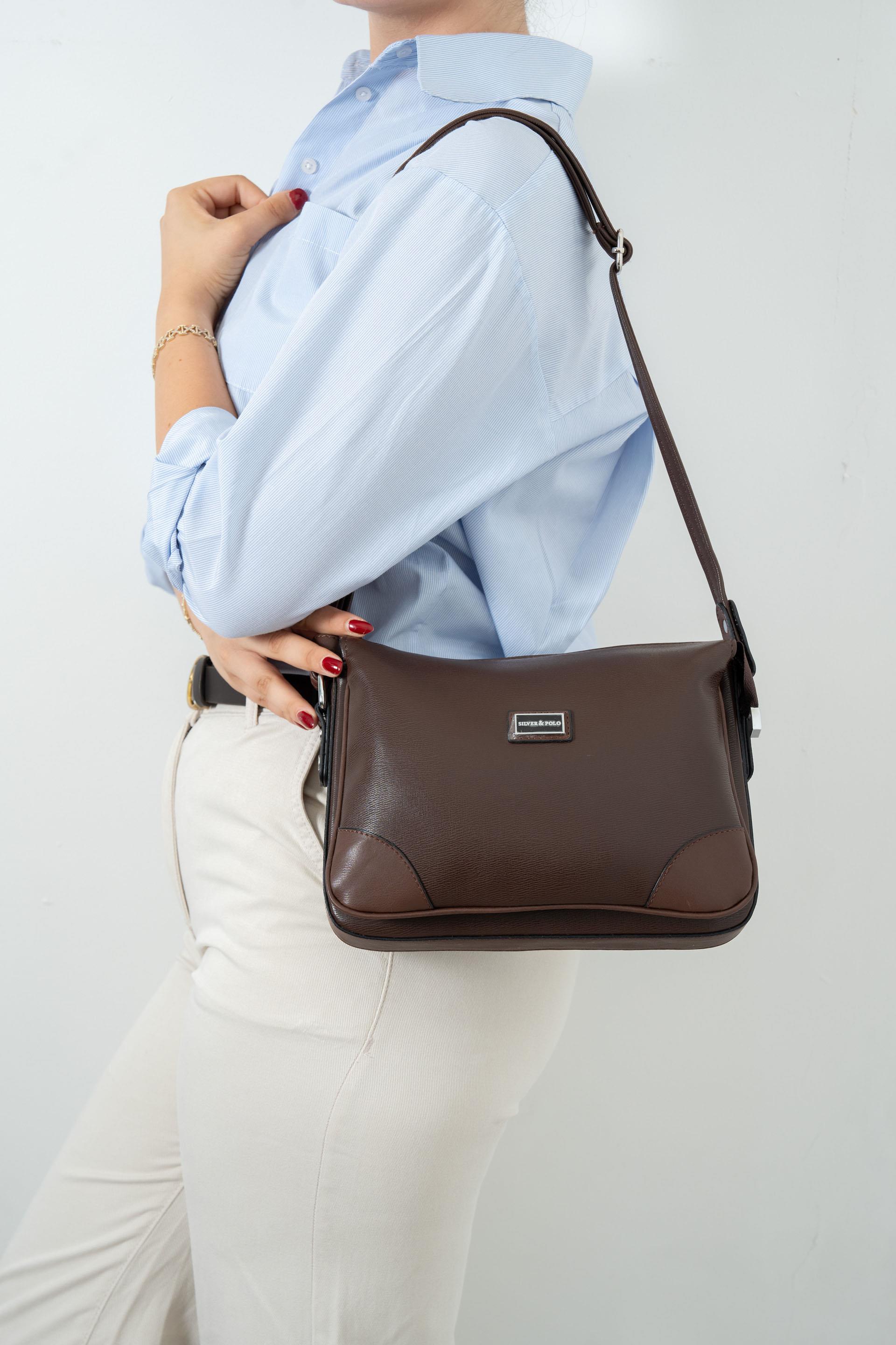 Silver & Polo Kahve SP784 Kadın Çapraz Çanta