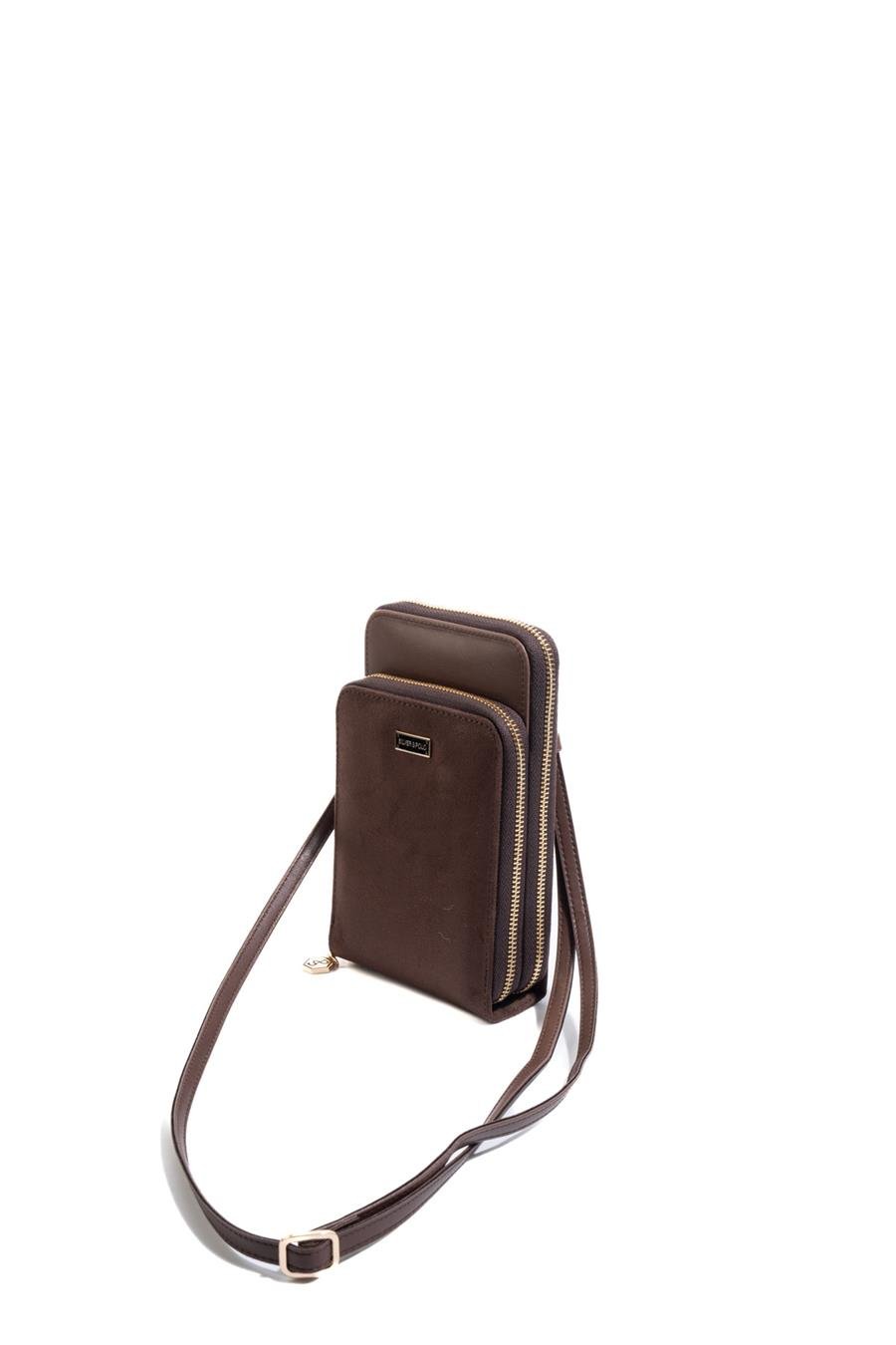 Silver & Polo SP1011 Kadın Telefon Çantası Süet Kahve