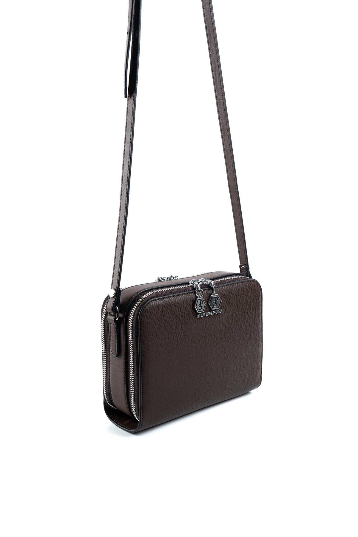 Silver & Polo Kahve SP888 Kadın Çapraz Çanta